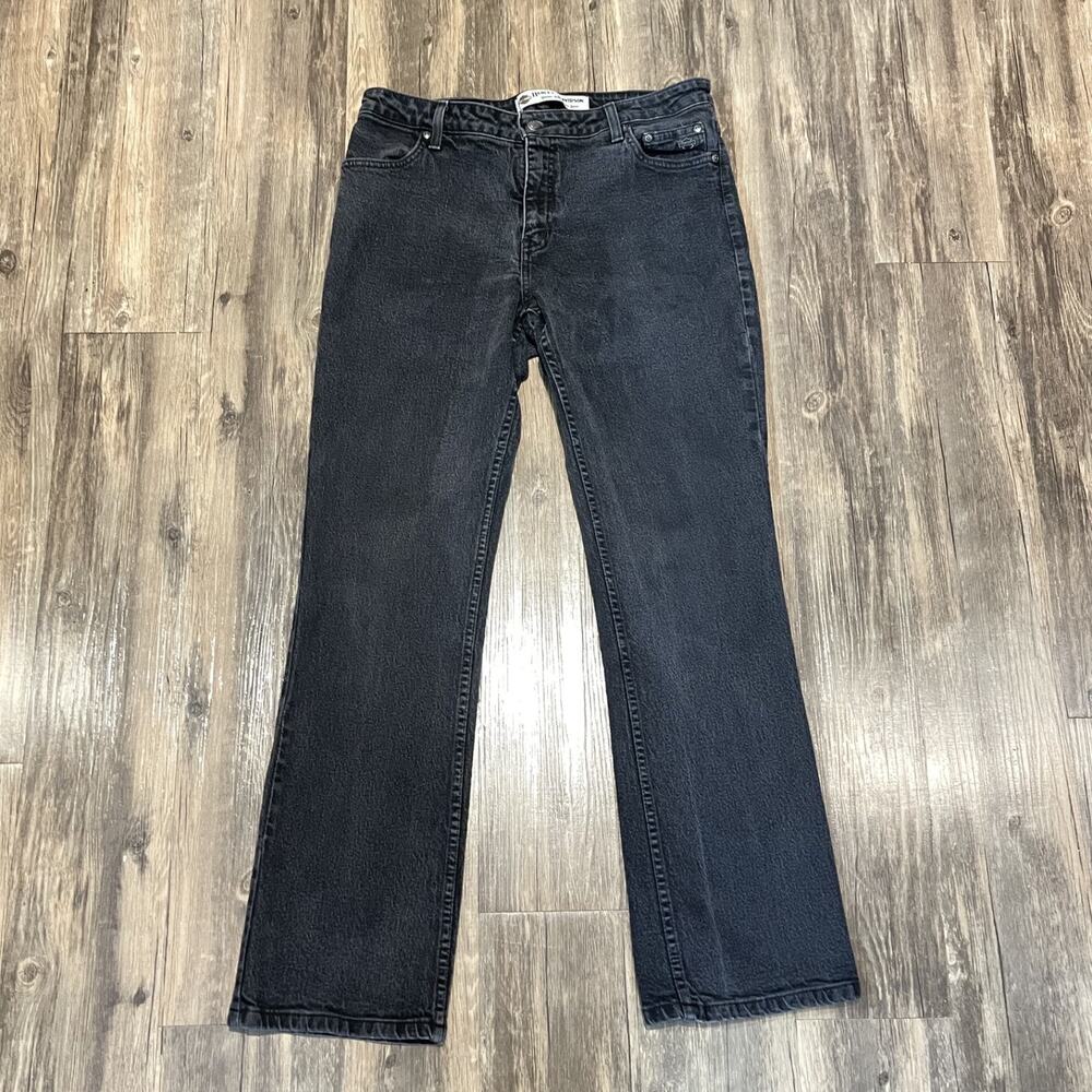 Harley Davidson Black Bootcut Denim Riding Mid Rise Jeans Women's 14 Biker